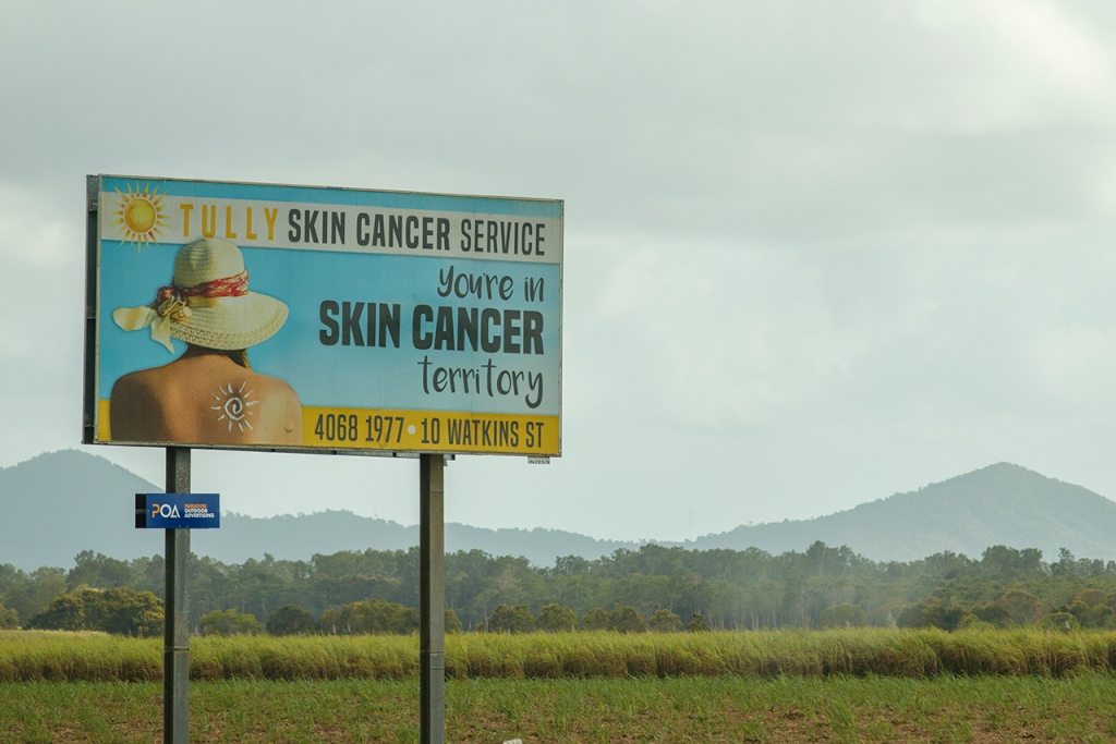 publicidad en carretera protección cáncer de piel, Australia.
Te cuento de viajes